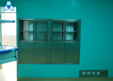 Armários de medicina feitos sob encomenda limpos do ar do hospital, armário de medicina de aço inoxidável encaixado anodizado