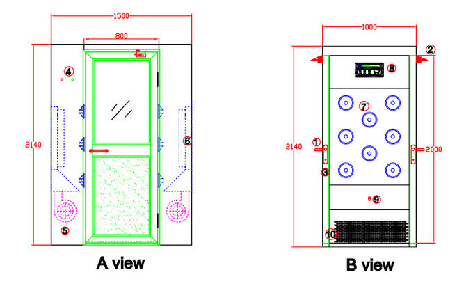 O PLC controla a banheiro com chuveiro de aço inoxidável do ar do quarto desinfetado com a máquina da mola do álcool 3