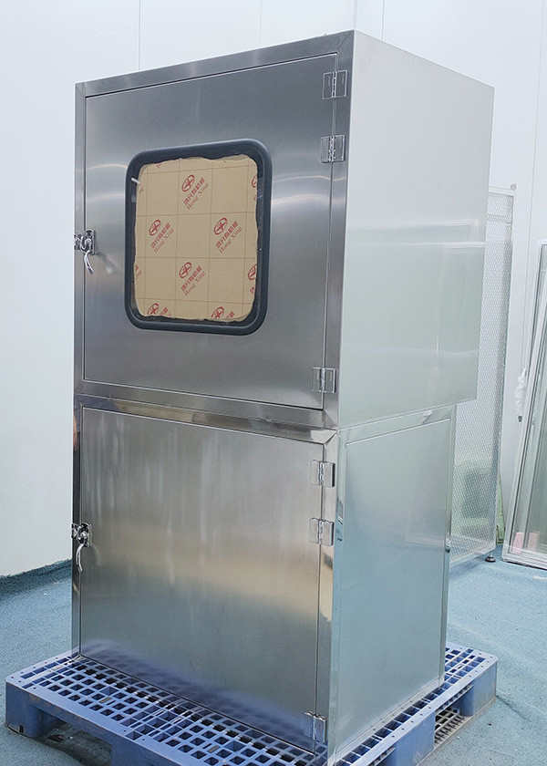 Caixa de passagem do chuveiro de ar SS304 para a sala de limpeza com bloqueio mecânico 0