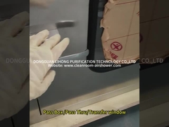 Passagem da caixa de passagem através da janela de transferência