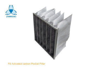 Tipo rígido ativado F8 do quadro V de alumínio do filtro de ar do carbono e do bolso dos meios da fibra sintética