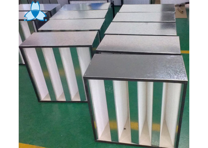 Alumínio do filtro do banco de Hepa V/material comprimidos de Pastic para o sistema de condicionamento de ar 0