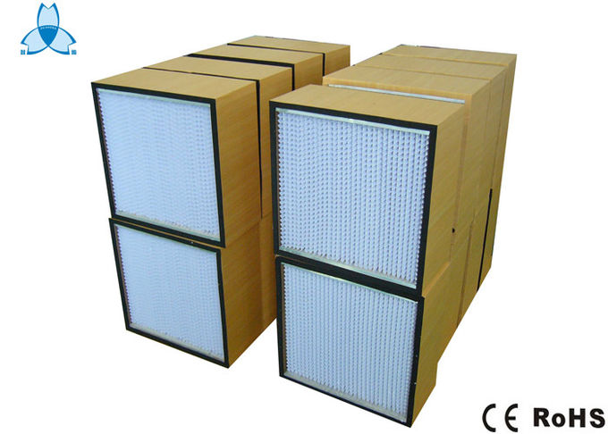 Quadro de madeira de filtro de ar do quarto desinfetado HEPA com o separador de papel 610x610x150mm da folha 0